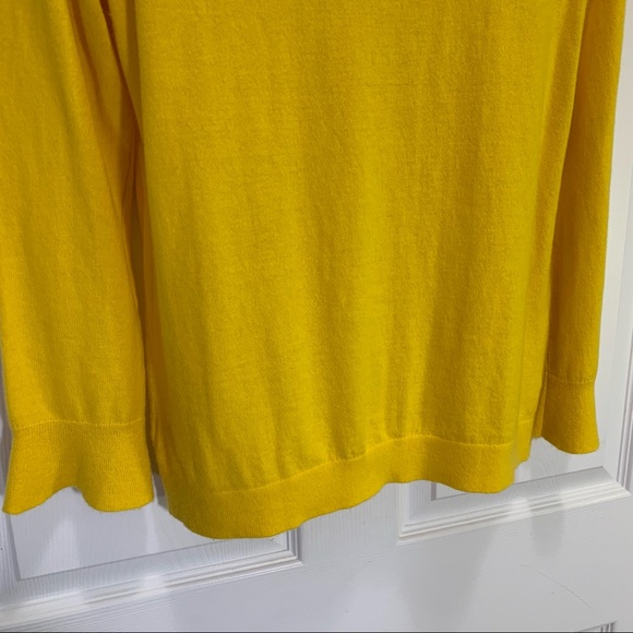 Talbots Yellow Crewneck Sweater w/ Lambs Wool LP - Picture 6 of 7